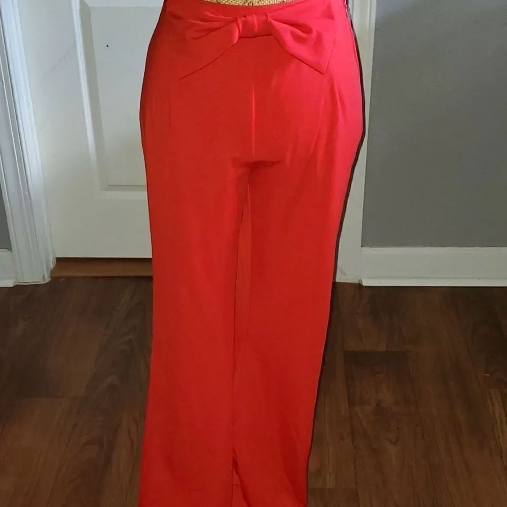Red hot boot cut pants